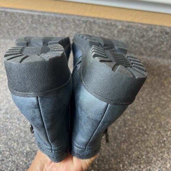 J Sport Memory Foam Ankle Bootie Womens Sz 8 M Blue Synthetic Comfort Casual New - Picture 8 of 11